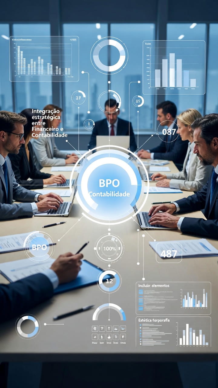 Analista revisando dados de contabilidade integrada ao BPO financeiro